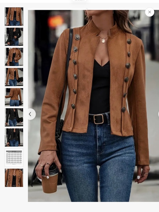 Jackets & Blazers - Women's Brown Military-Style Button Jacket